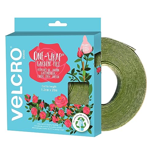 Velcro Brand | Legature Per Giardino One Wrap | Eco Realizzate In Plastica Riciclata | Rotolo Da 1,2 Cm X 20 M Tagliato Su Misura | Verde