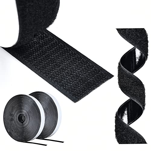 Aiqinu Feltro Adesivo Forte Biadesivo,10M Sistema Di Fissaggio Hook & Loop,30Mm Larghezza Adesivo Forte Offre Una Semplice Alternativa A Bottoni Autom
