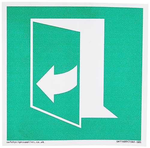 Viking Signs E058 Sicuro Condizione Porta Apre Tirando Destra Segno - 85X85Mm - S85, Verde/Bianco