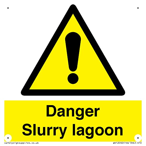 Danger Slurry Laguna Cartello - 100 X 100 Mm - S10