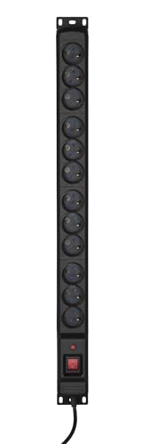 Activejet Combo 12 Socket Power Strip 5M Black