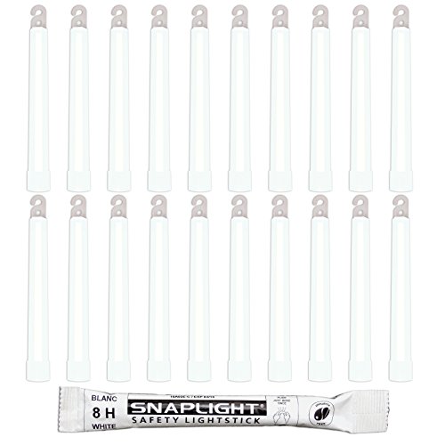 Cyalume Bastone Luminoso Snaplight Glow Sticks 15 Cm - Light Sticks Molto Luminoso Con Durata Di 8 Ore - Bianco (Sacchetto Da 20)
