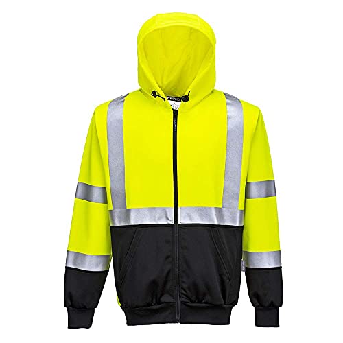 Portwest B315 Felpa Con Cappuccio Bicolore Ad Alta Visibilità, Giallo/Nero, L