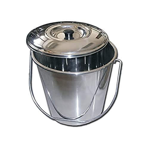 Gima 26576 Cestino Acciaio Inossidabile, Con Coperchio, 12 L, Confezi