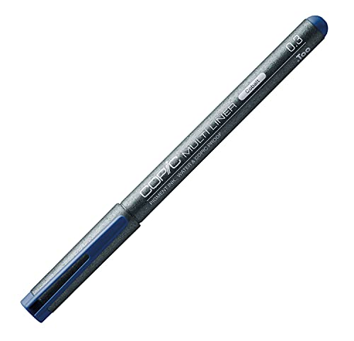 Copic Multiliner Cobalt 0,3 Mm, Penna Da Disegno Con Inchiostro Pigmentato Resistente All'Acqua E All'Alcool In Blu, Fineliner Professionale Per Schiz