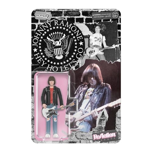 Super7 The Ramones Johnny Ramone Reazione Figura 9,5 Cm