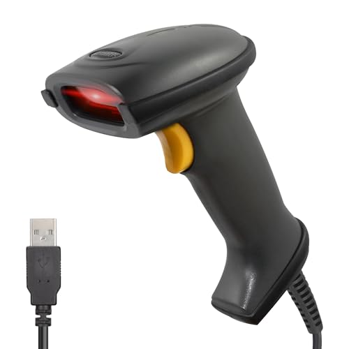Atlantis A08-Ls160 Lettore Codici A Barre Barcode Reader Scanner 1D Laser (650Nm), 300 Scansioni Sec, Codice Farmaceutico, Collegamento Usb, Guida Rap
