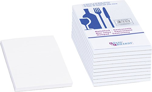 Baier & Schneider Blocco Note Gastronomie, Colla, Senza Rilegatura, 70 G/Mq, Blanco, 75 X 140 Mm, 10 X 50 Fogli