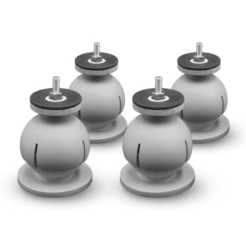 Errecom Mini Steady, Supporto A Pavimento Regolabile Per Unità Esterne Climatizzatori E Pompe Di Calore, Ral 9018 - Grigio, Confezione Da 4 Supporti