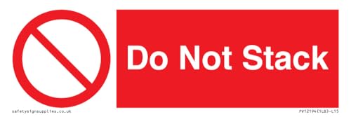 Cartello "Do Not Stack", 150 X 50 Mm, L15