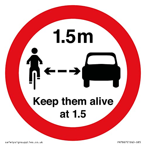Proibizione Stradale Keep Them Alive At 1.5M Sign - 85X85Mm - S85