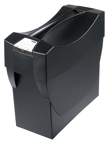 Han Swing-Plus Karma - Scatola Sospesa Con Coperchio, Per 20 Cartelle Sospese, 80-100% Materiale Riciclato, 19018-13, Colore: Nero