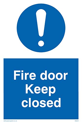 Viking Segni Mq231-A6P-3 M "Fire Door Keep Closed" Sign, 3 Mm, In Plastica, 150 Mm Altezza X 100 Mm Larghezza