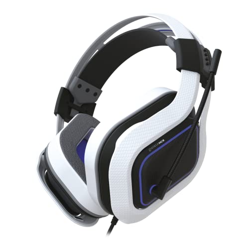 Gioteck Hc9 Wired Stereo Over Ear Headset For Ps5/Ps4, Xbox Series X, Switch, Pc - White & Blue - Extreme Comfort - Immersive Sound