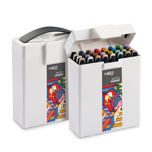 Carioca Plus, Sketch Marker, Scatola Rigida Con Marcatori A Doppia Punta, Colori Assortiti, 32 Pezzi