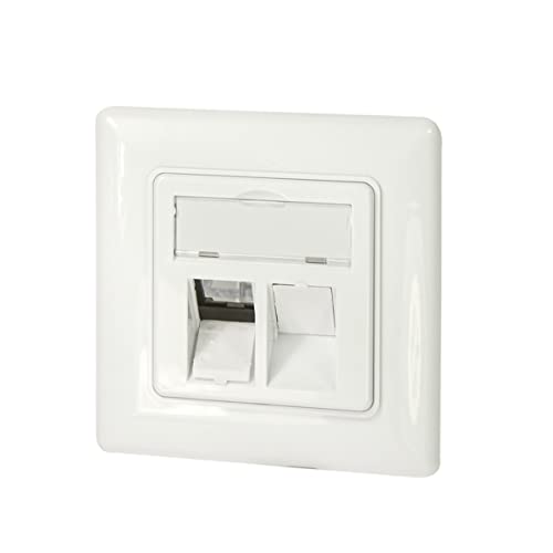 Logilink Nk4054 Nk4054-Scatola Da Incasso Per 2 Moduli Keystone, Design Compatibile, Bianco Puro (Ral 9010), 2-Port