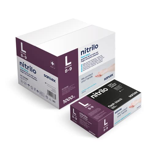 Santex Guanto Nitrile S/Polvere Nera T/Grande G