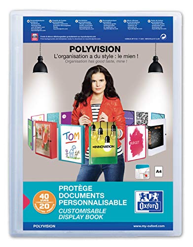Elba Polyvision, 20 Tasche, Formato A4, Colore: Trasparente