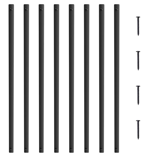 Vevor Balaustre In Metallo Per Scale 25 X 5,5 X 965 Mm Ringhiera Piatta Con Mandrini In Lega Di Alluminio, 72 Balaustre Per Ponte Con Viti, Ringhiera