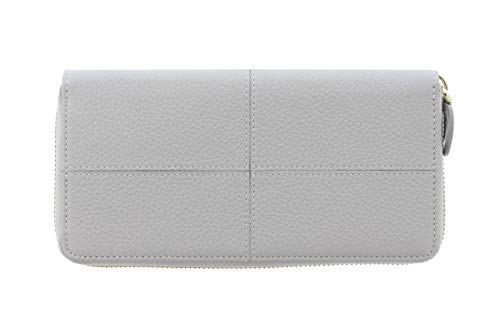 Filofax Portafoglio In Pelle Classic Stitch Soft Grande Con Zip Grigio