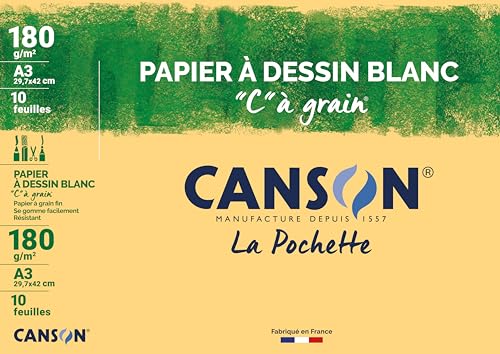 Canson Zeichenpapier C À Grain, Din A3, 180 G/Qm