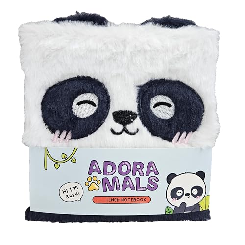 Puckator Quaderno Con Copertina In Peluche - Panda - Animali Dolci - Fluffies