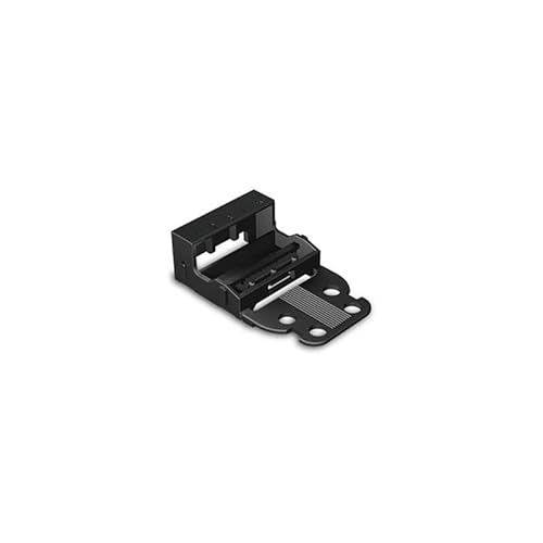 Mounting Carrier - For 5-Conductor Terminal Blocks - 221 Series - 4 Mm² - With Snap-In Mounting Foot For Vertical Mounting - Black