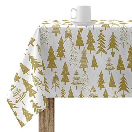 Mantel Resinado Antimanchas Modelo Christmas 31 Gold