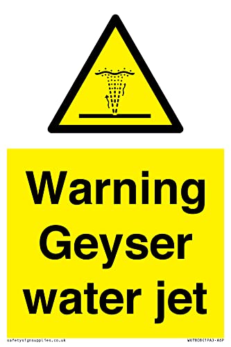 Warning Geyser - Segnale A Getto D'Acqua, 100 X 150 Mm, A6P