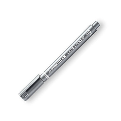 Staedtler 8323-81 - Pennarello, Punta Tonda, 1-2 Mm, Argento, 1 Pennarello