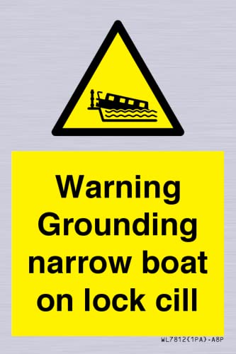 Warning Messa A Terra Barca Stretta Sulla Serratura Cill Sign - 50X75Mm - A8P