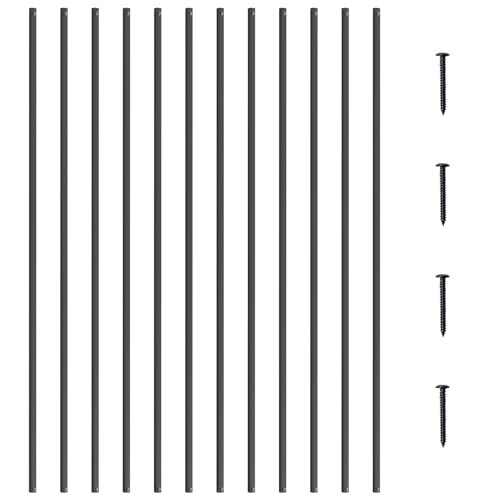 Vevor Balaustre In Metallo Per Scale 1118 X 13 Mm Ringhiera Quadrata Con Mandrini Lega Di Alluminio, 11 Balaustre Per Ponte Con Viti, Ringhiera Classi