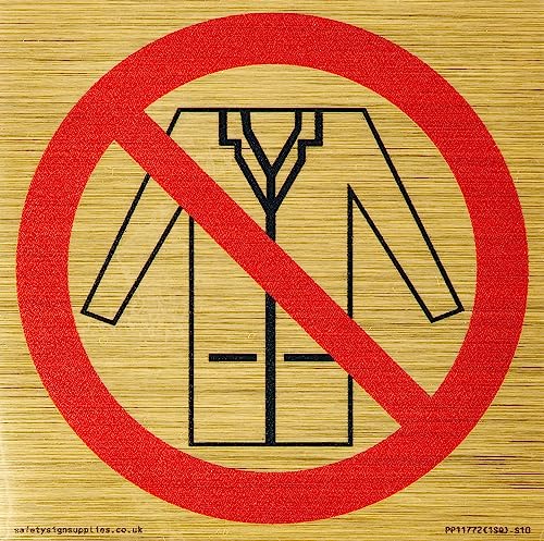P919 Proibizione: No Lab Coat Sign - 100X100Mm - S10