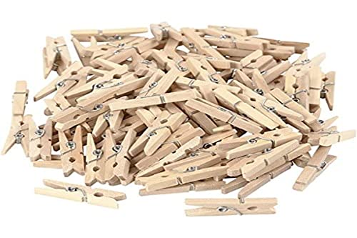 Mini Mollette Per Vestiti, Dimensioni 30 X 3 Mm, In Betulla, 100 Pezzi