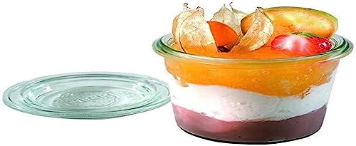 Aps 12 Vasetti Original Weck 140 Ml Con Coperchio, Ø 6 Cm, H: 7 Cm, Mini-Stampo Con Coperchio In Vetro, Barattolo Da Conserva, Barattolo Decorativo, B