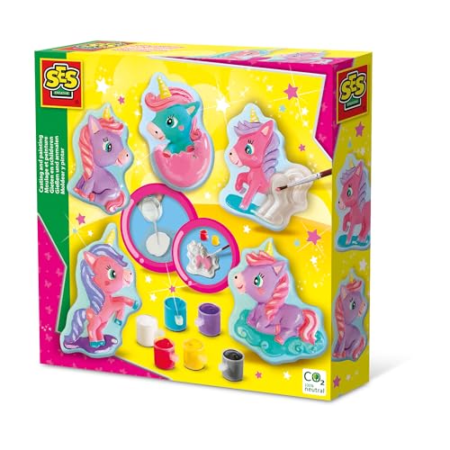 Ses Creative- Casting E Pittura-Baby Unicorns, Colore Giallo, 01341
