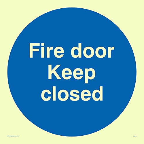 Viking Segni Ma231-S20-Pv "Fire Door Keep Closed" Sign, Photo Luminescent Sticker, 200 Mm Altezza X 200 Mm Larghezza