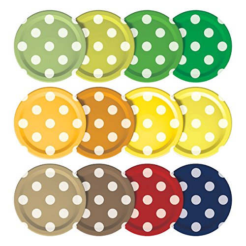 Mortier Pilon Dotted Design Mason Jar Coperchi, Bianco