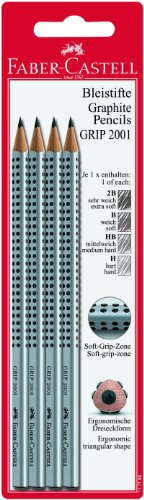 Faber-Castell Grip 2001 117198 - Matite Assortite, Confezione Da 4 Pezzi