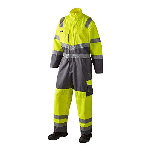 J.A.K. 111088601 Serie 11108 70% Poliestere/30% Cotone, En 20471, Classe 3, Giallo/Grigio, Taglia S
