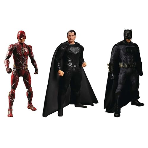 Mezco Justice League One:12 Zack Snyder Figure Deluxe Set Di Superman, The Flash E Batman, In Plastica. Produttore