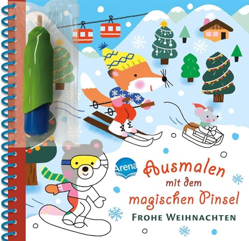 Ausmalen Mit Dem Magischen Pinsel. Frohe Weihnachten: Malbuch Mit Wassertankstift Für Kinder Ab 3 Jahren: 0