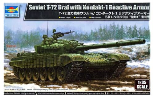 Trumpeter 09602 - Soviet T-72 Ural With Kontakt-1 Reactive Armor - Scala 1/35 - Scatola Di Montaggio In Plastica