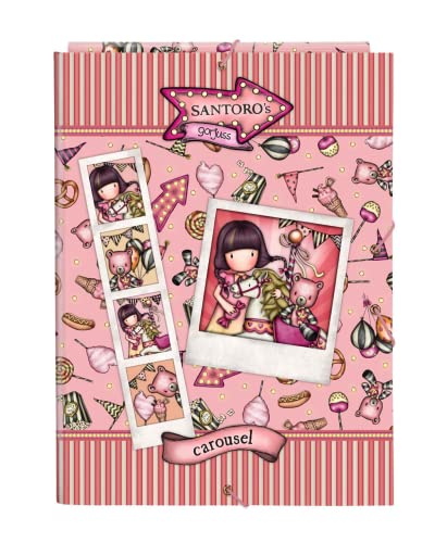 Safta -Cartella Foglio 3 Linguette Gorjuss Fairground Carousel 26 X 33,5 X 2,5 Cm, Multicolore (522216068)