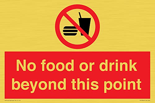 No Food Or Drink Beyond This Point Cartello - 300 X 200 Mm - A4L