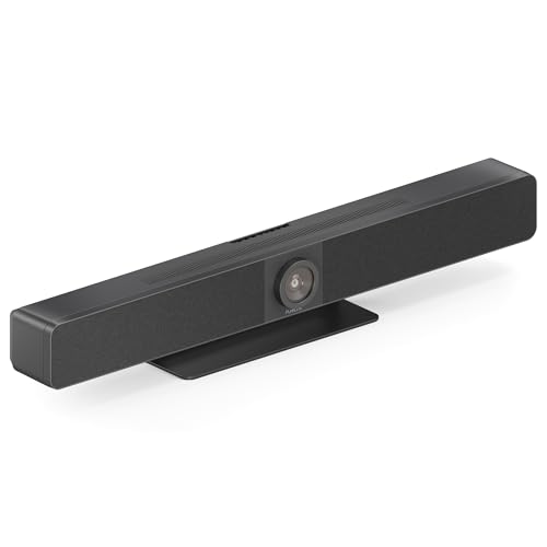 Vuelogic Barra Video Con Hub Av, Grandangolo 4K (120°), Zoom 5X, Inquadratura Automatica, 4 Microfoni Mems, Stereo Hifi, Presentazione Su Schermo Via