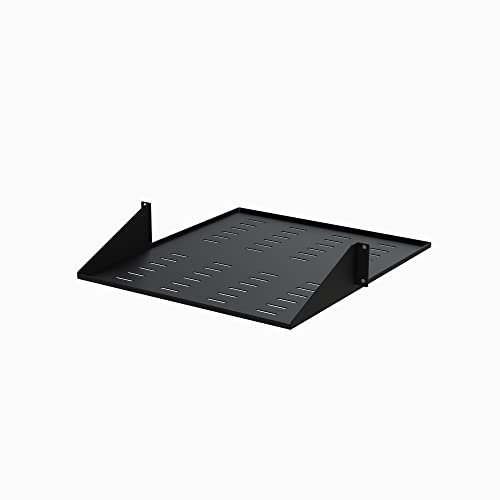 Startech.Com Mensola Per Server Rack 2U - 2 Staffe - Montaggio Centrale - Ventilata - Colore Nero - Capacità 34 Kg (Cabshf2Postv2)