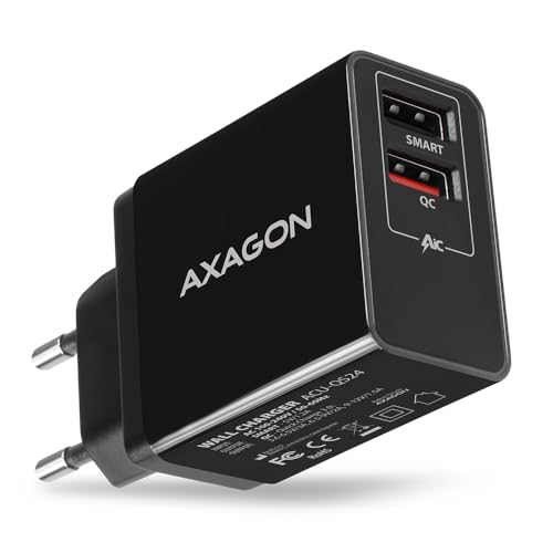 Axagon Acu-Qs24 Caricabatterie Per Cellulari Smartphone Nero Secteur Charge Rapide Intérieure