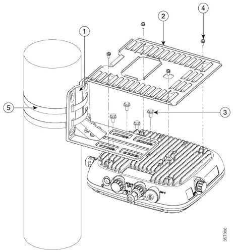 Cisco - Kit Di Montaggio Wireless Access Point (Orizzontale) - Pali Montabili A Parete, Per Catalyst 9124Axi
