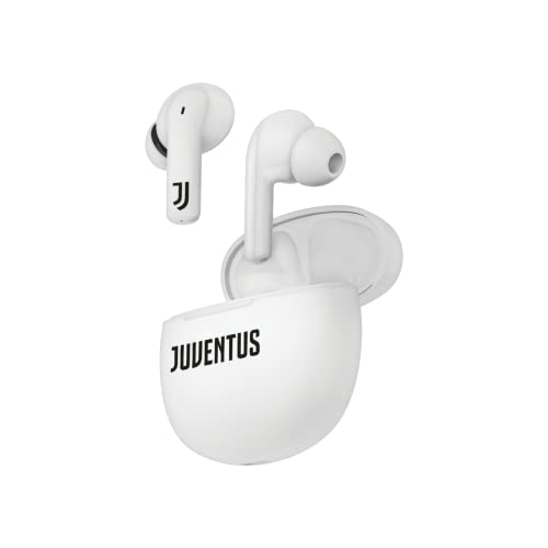 Techmade Juventus, Cuffie K201E Senza Filo In Ear, Auricolari Con Box Ricarica Bianco/Nero,Auricolati Senza Filo Con Box Ricarica, Compatibile Con Div